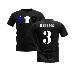 Real Madrid 2002-2003 Retro Shirt T-shirt (Black) (R.CARLOS 3)
