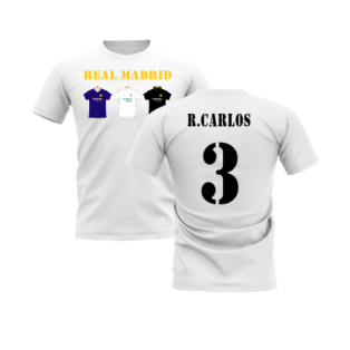 Real Madrid 2002-2003 Retro Shirt T-shirt - Text (White) (R.CARLOS 3)