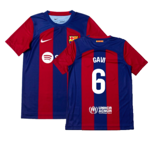 2023-2024 Barcelona Home Shirt (Kids) (Gavi 6)