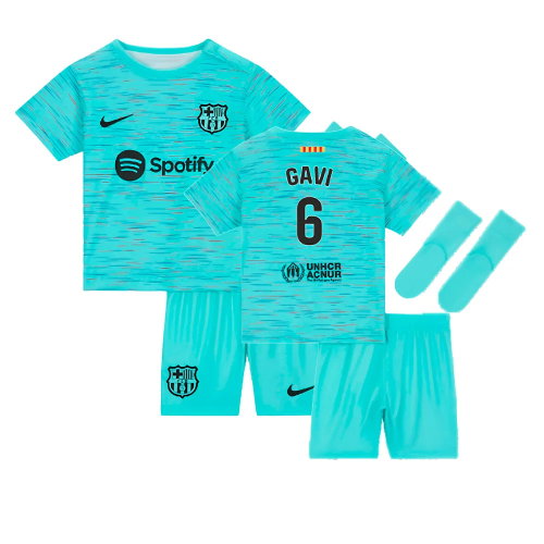 2023-2024 Barcelona Infants Baby Third Kit (Gavi 6)