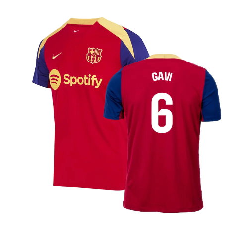 2023-2024 Barcelona Strike Training Shirt (Red) (Gavi 6)
