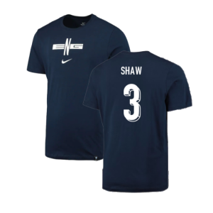 2024-2025 England Football T-Shirt (Navy) (Shaw 3)