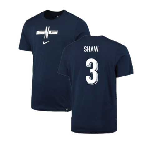 2024-2025 England Football T-Shirt (Navy) (Shaw 3)