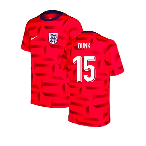 2024-2025 England Dri-FIT Pre-Match Shirt (Red) (Dunk 15)