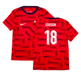 2024-2025 England Academy Pro Pre-Match Top (Siren Red) - Kids (Gordon 18)