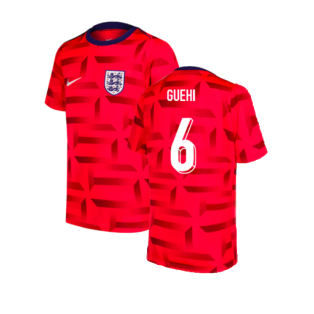 2024-2025 England Dri-FIT Pre-Match Shirt (Red) (Guehi 6)
