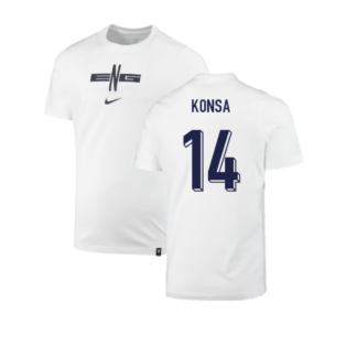 2024-2025 England Soccer T-Shirt (White) (Konsa 14)