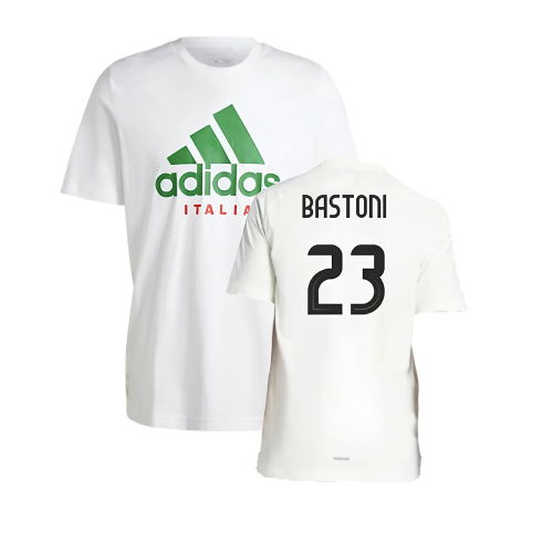 2024-2025 Italy DNA Graphic Tee (White) (BASTONI 23)