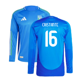 2024-2025 Italy Authentic Long Sleeve Home Shirt (CRISTANTE 16)