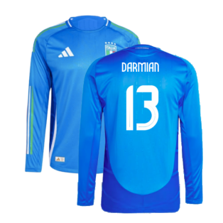 2024-2025 Italy Authentic Long Sleeve Home Shirt (DARMIAN 13)