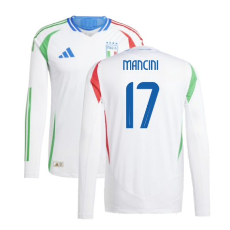 2024-2025 Italy Authentic Long Sleeve Away Shirt (MANCINI 17)