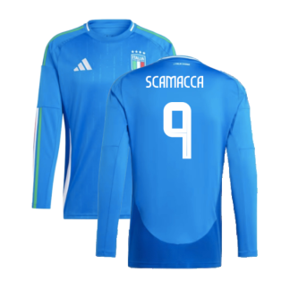 2024-2025 Italy Long Sleeve Home Shirt (SCAMACCA 9)