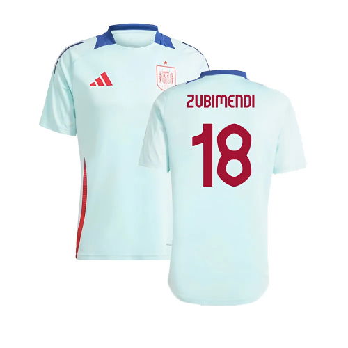 2024-2025 Spain Training Jersey (Halo Mint) (Zubimendi 18)