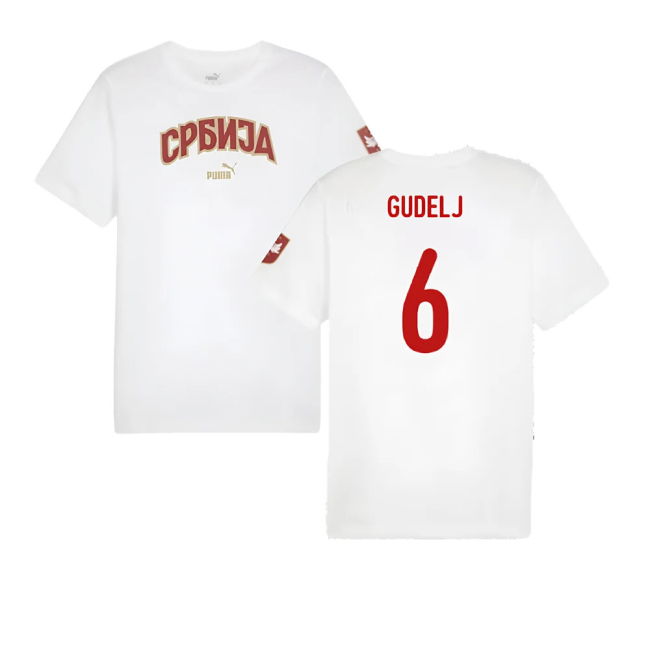 2024-2025 Serbia FtblIcons Tee (White) (Gudelj 6)