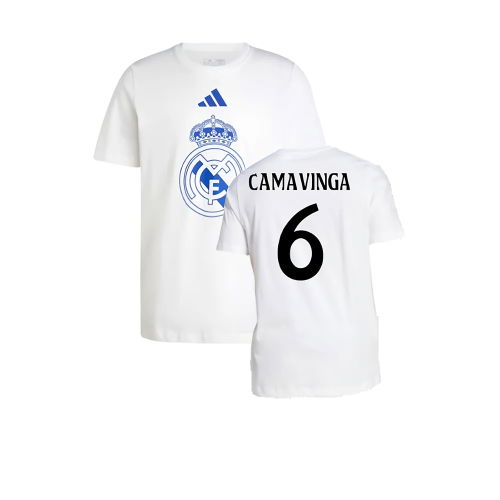 2024-2025 Real Madrid DNA Graphic Tee (White) (Camavinga 6)