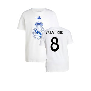 2024-2025 Real Madrid DNA Graphic Tee (White) (Valverde 8)