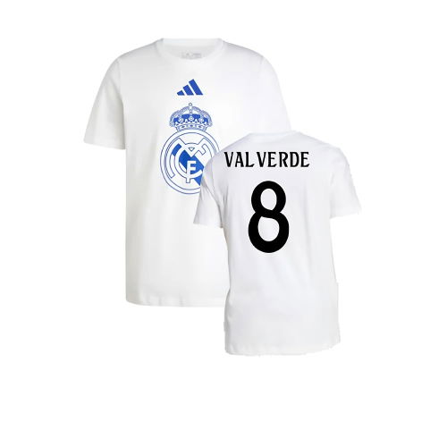 2024-2025 Real Madrid DNA Graphic Tee (White) (Valverde 8)
