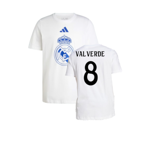 2024-2025 Real Madrid DNA Graphic Tee (White) (Valverde 8)