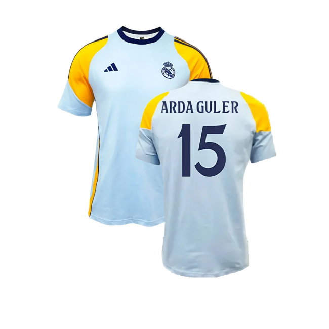 2024-2025 Real Madrid Training Tee (Glow Blue) (Arda Guler 15)