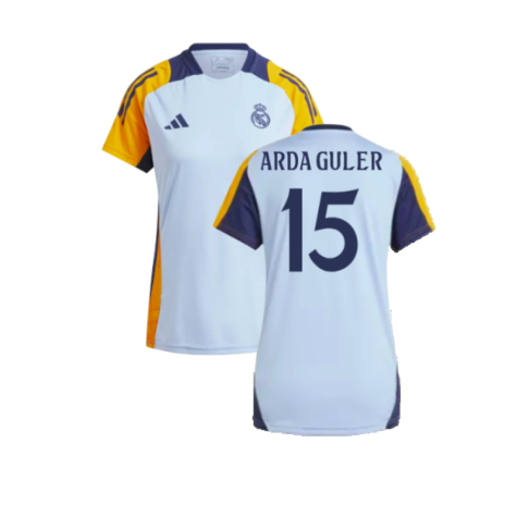2024-2025 Real Madrid Training Shirt (Glow Blue) - Womens (Arda Guler 15)
