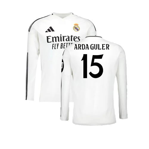 2024-2025 Real Madrid Long Sleeve Home Shirt (Arda Guler 15) 2024-2025 Real Madrid Long Sleeve Home Shirt (Arda Guler 15)