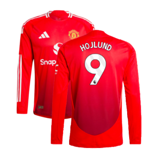 2024-2025 Man Utd Authentic Long Sleeve Home Shirt (Hojlund 9)