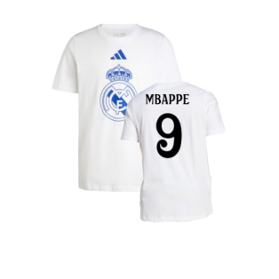 2024-2025 Real Madrid DNA Graphic Tee (White) (Mbappe 9)