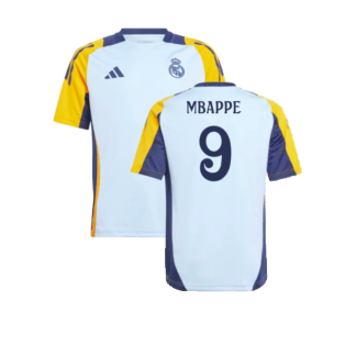 2024-2025 Real Madrid Training Shirt (Glow Blue) - Kids (Mbappe 9)