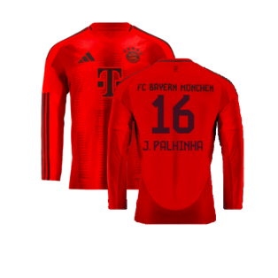 2024-2025 Bayern Munich Long Sleeve Home Shirt (J. Palhinha 16)