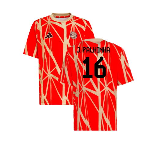 2024-2025 Bayern Munich Pre-Match Shirt (Red) (J. Palhinha 16)
