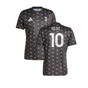 2024-2025 Juventus Pre-Match Shirt (Black) (Yildiz 10)