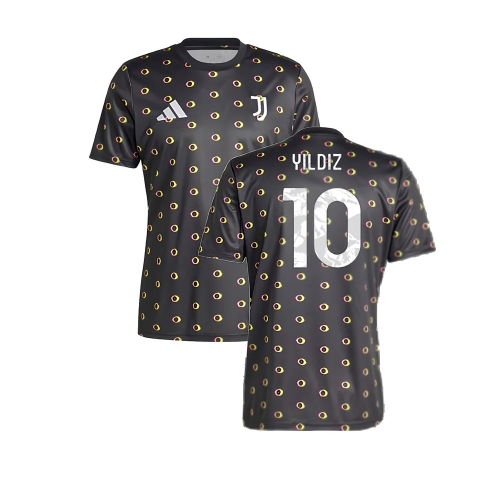 2024-2025 Juventus Pre-Match Shirt (Black) (Yildiz 10)