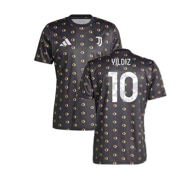 2024-2025 Juventus Pre-Match Shirt (Black) (Yildiz 10)