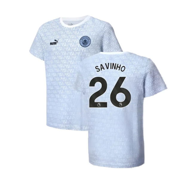 2024-2025 Man City ftblCulture Tee AOP (Light Blue) (Savinho 26)