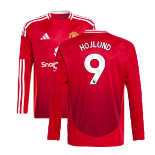 2024-2025 Man Utd Long Sleeve Home Shirt (Kids) (Hojlund 9)