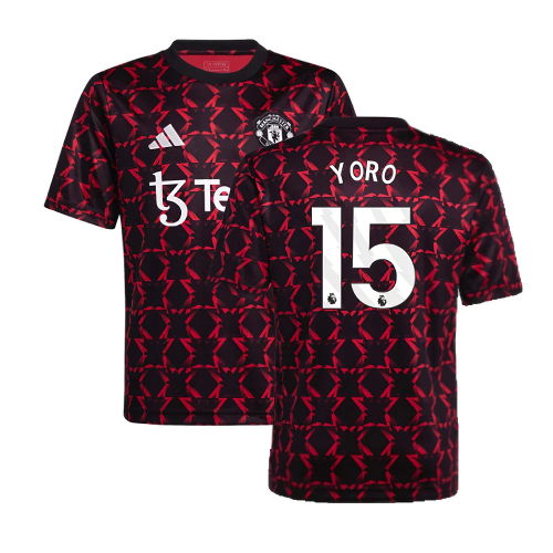 2024-2025 Man Utd Pre-Match Shirt (Black) - Kids (Yoro 15)