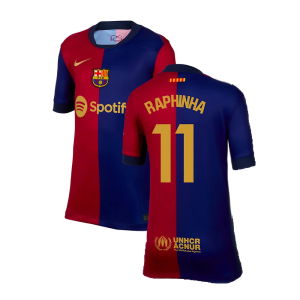 2024-2025 Barcelona Home Shirt (Kids) (Raphinha 11)