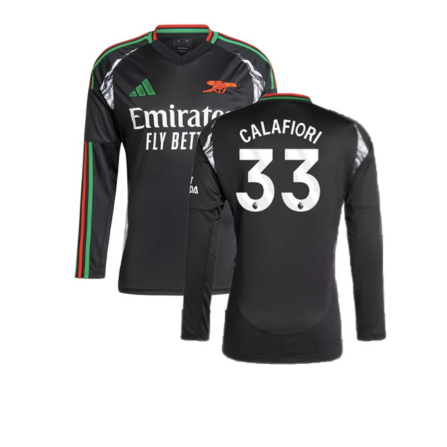 2024-2025 Arsenal Away Long Sleeve Shirt (Calafiori 33)