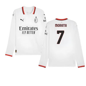 2024-2025 AC Milan Away Long Sleeve Shirt (Morata 7)