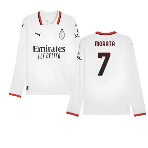 2024-2025 AC Milan Away Long Sleeve Shirt (Morata 7)