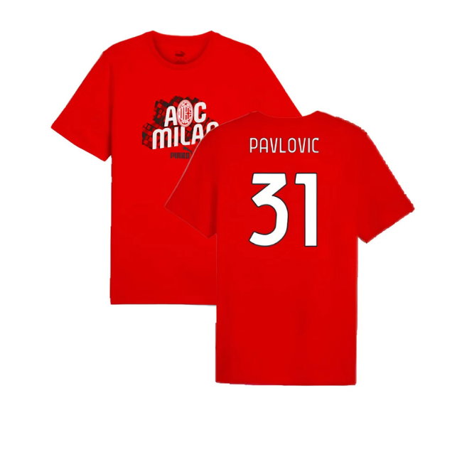 2024-2025 AC Milan ftblCulture Tee (Red) (Pavlovic 31)