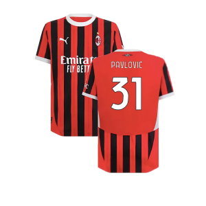2024-2025 AC Milan Home Authentic Shirt (Pavlovic 31)