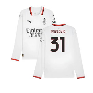 2024-2025 AC Milan Away Long Sleeve Shirt (Pavlovic 31)