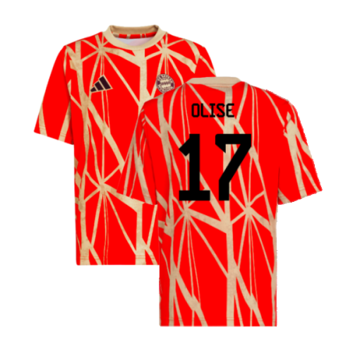 2024-2025 Bayern Munich Pre-Match Shirt (Red) (Olise 17)