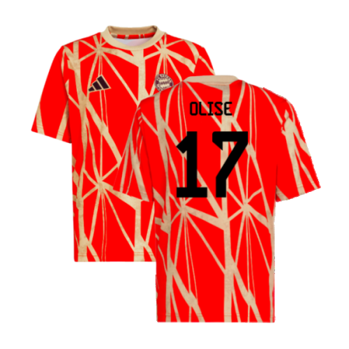 2024-2025 Bayern Munich Pre-Match Shirt (Red) - Kids (Olise 17)