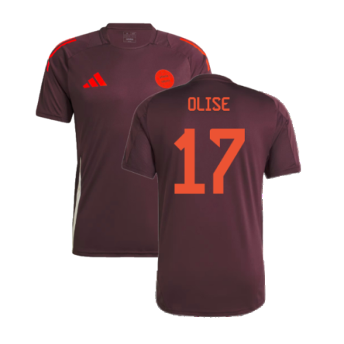 2024-2025 Bayern Munich Training Tee (Shadow Maroon) (Olise 17)