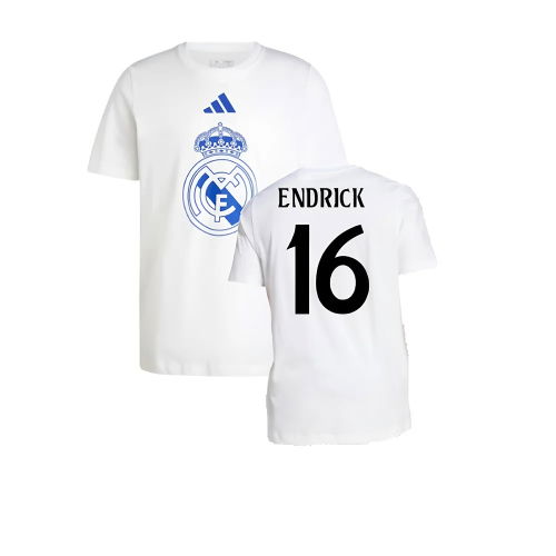 2024-2025 Real Madrid DNA Graphic Tee (White) (Endrick 16)