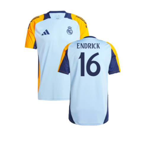 2024-2025 Real Madrid Training Shirt (Glow Blue) (Endrick 16)
