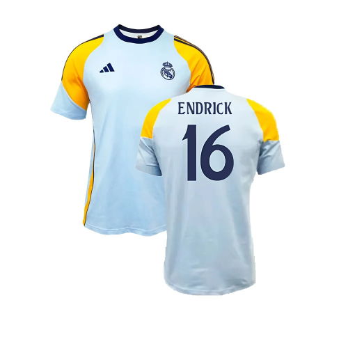 2024-2025 Real Madrid Training Tee (Glow Blue) (Endrick 16)