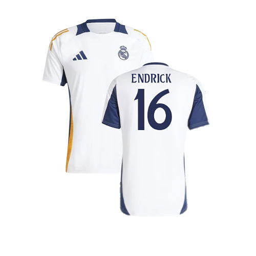 2024-2025 Real Madrid Training Tee (White) (Endrick 16)